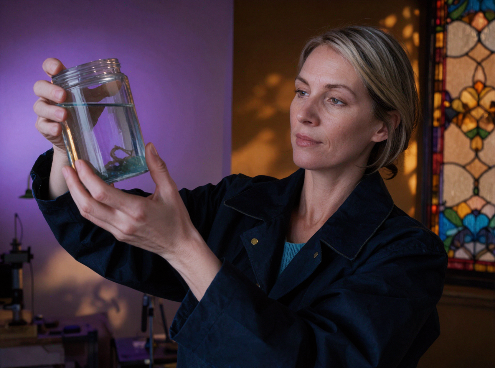 Adult White Female Oceanographer · Backlit Specimen · Two-Tone Gel