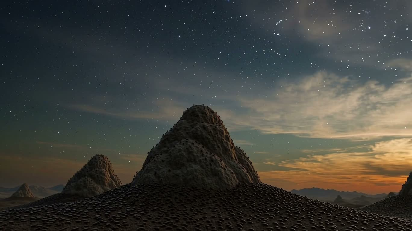 星空云海中的白蚁丘 — AI video creation