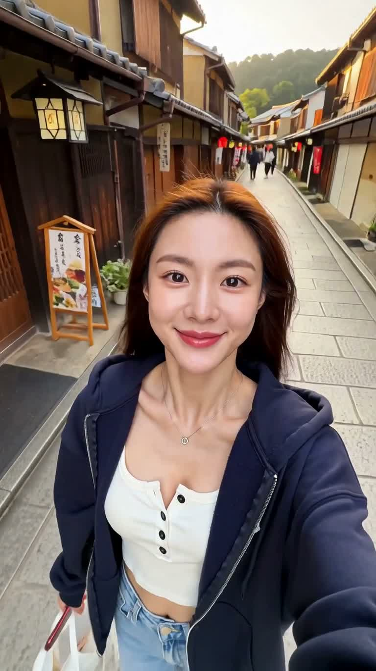 京都小巷的抹茶漫游 — AI video creation