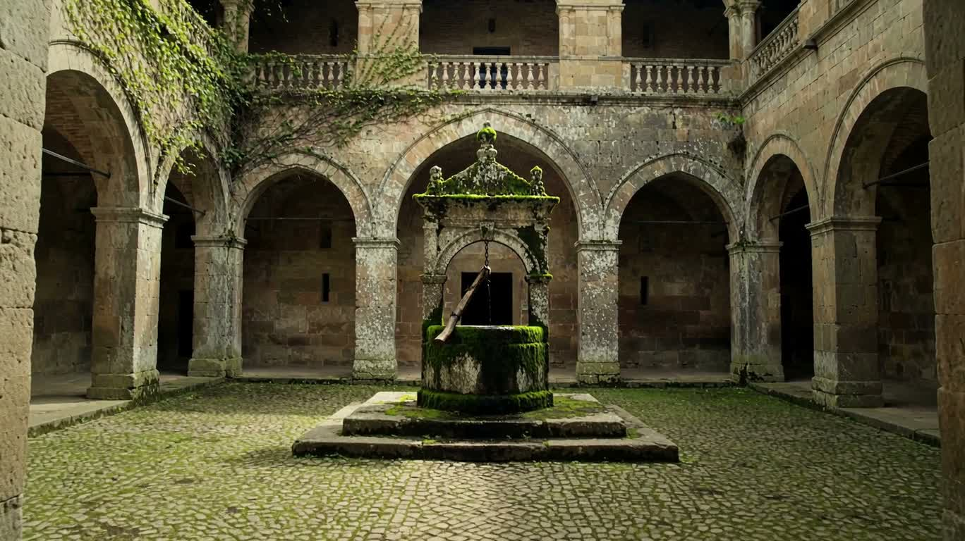Tranquil Ancient Well Courtyard — AI video creation