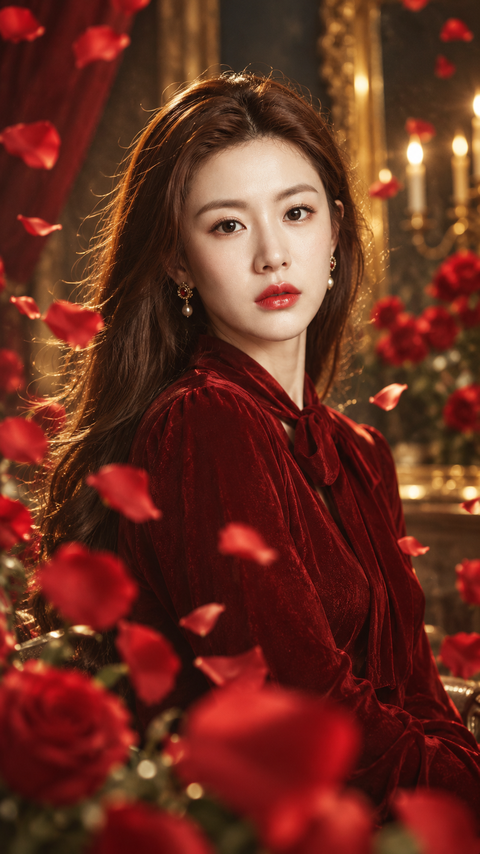 复古好莱坞红玫瑰梦境海报