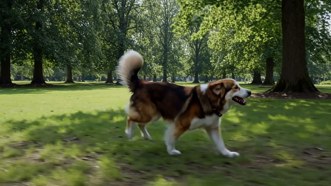 公园犬跃原木 — AI video creation