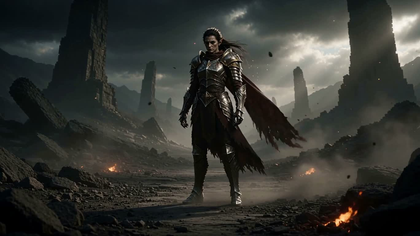 Dark Elf Warrior of the Wasteland — AI video creation
