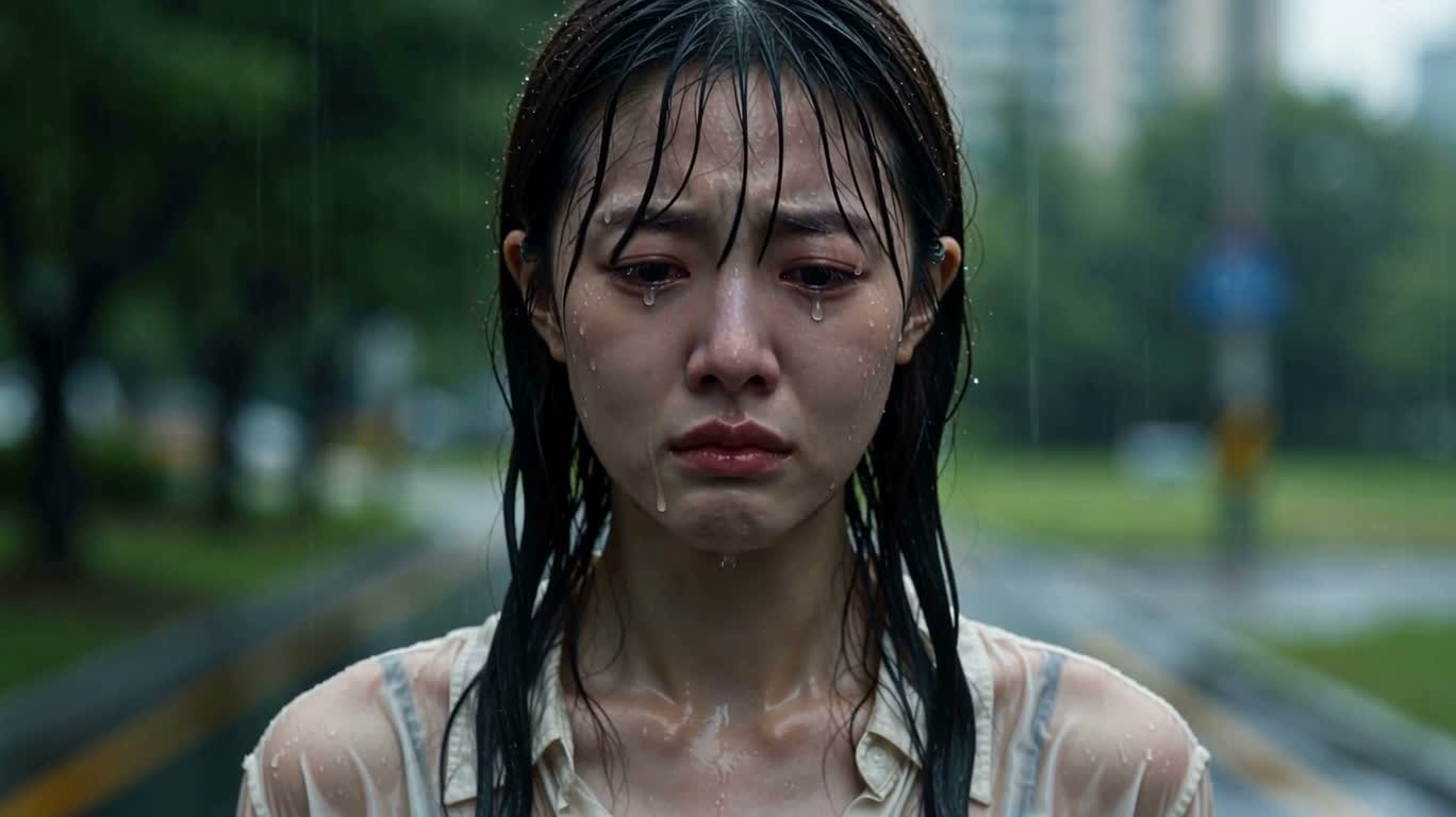 雨中的悲伤