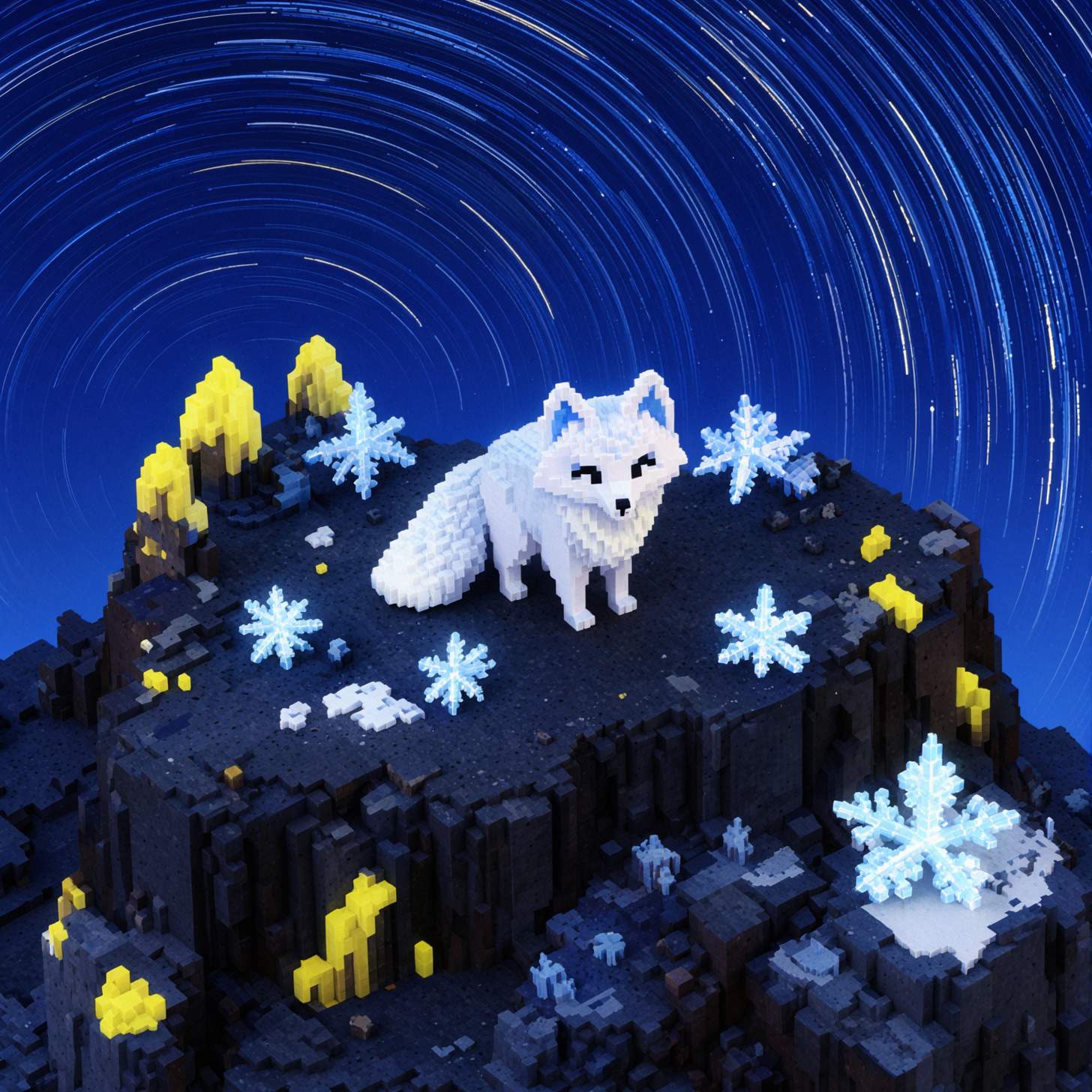 雪狐星轨 · 体素微缩 — AI image creation