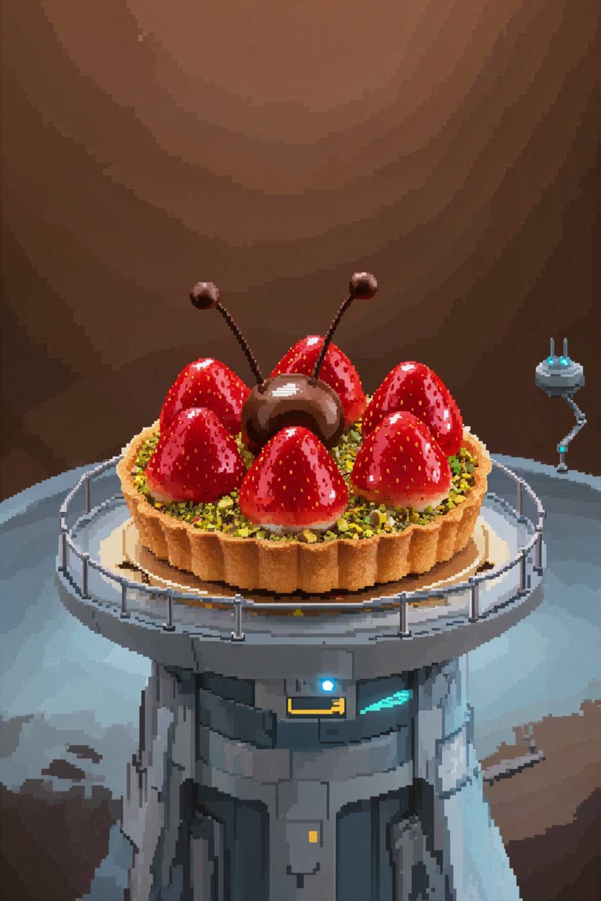 우주 딸기 탑 · 픽셀 아트 — AI image creation