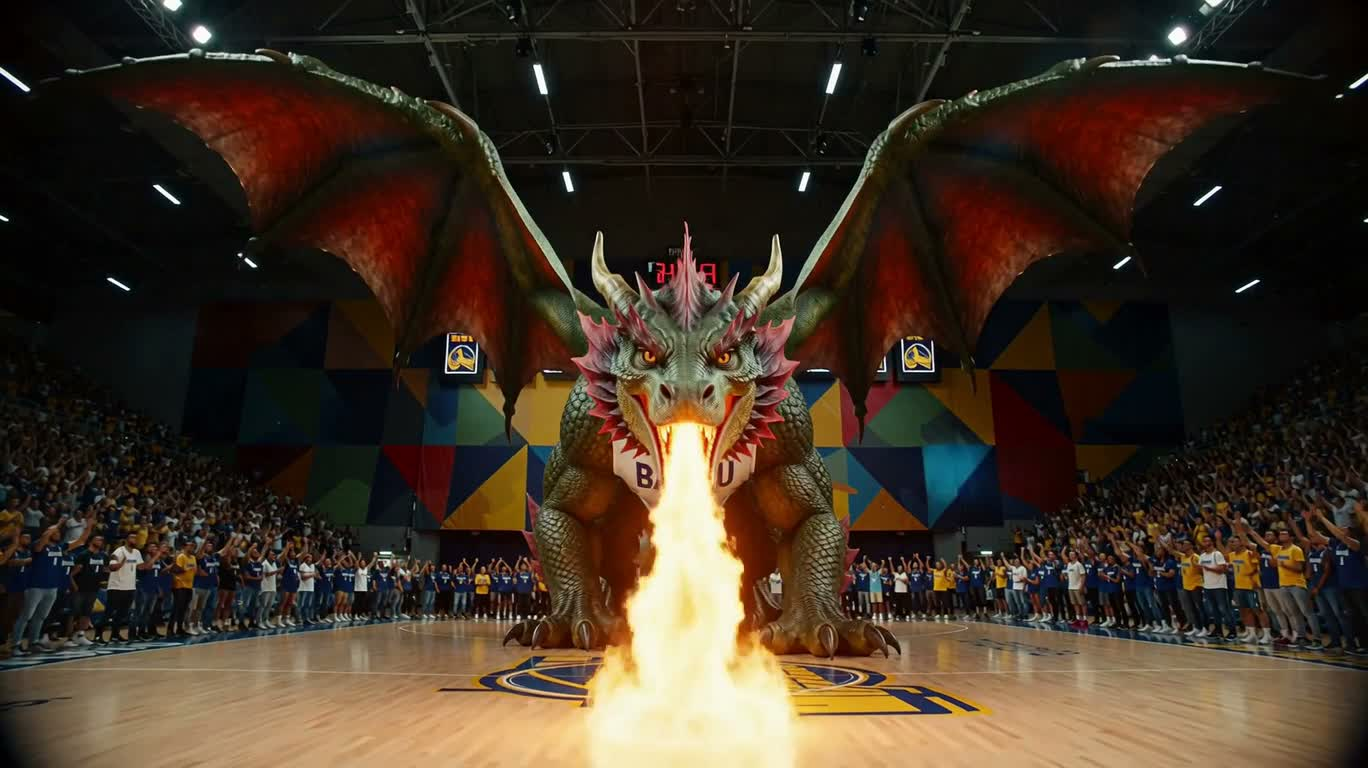 Fire-Breathing Dragon at Bau Stadium — AI video creation