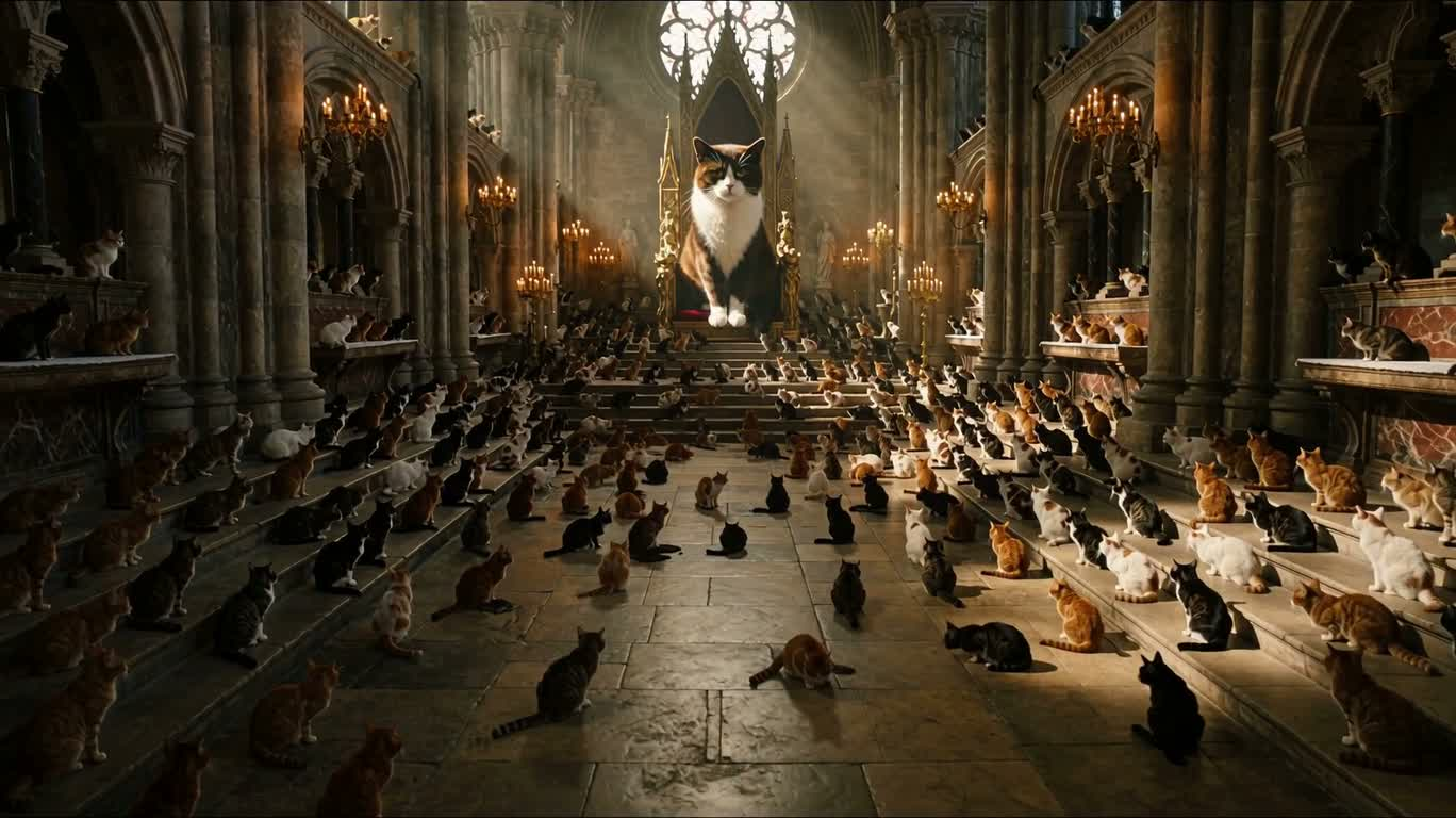 猫王座与大教堂 — AI video creation