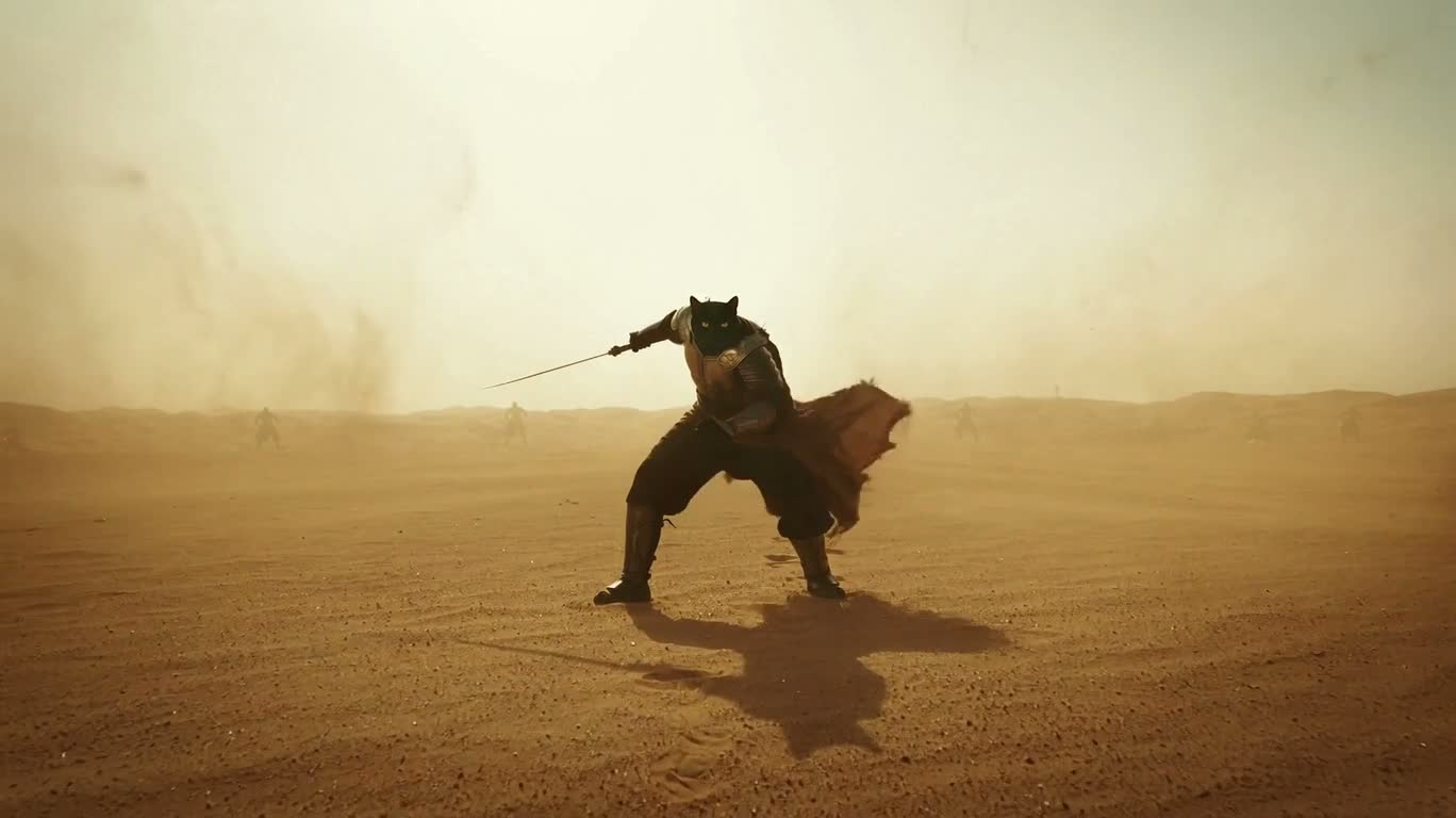 黄砂の孤影:黒猫の武人