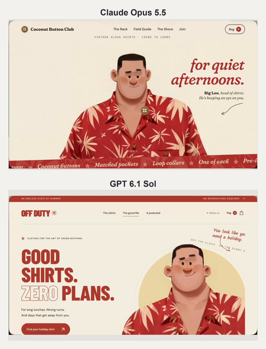 Animated website from a single image: Opus vs GPT-6.1