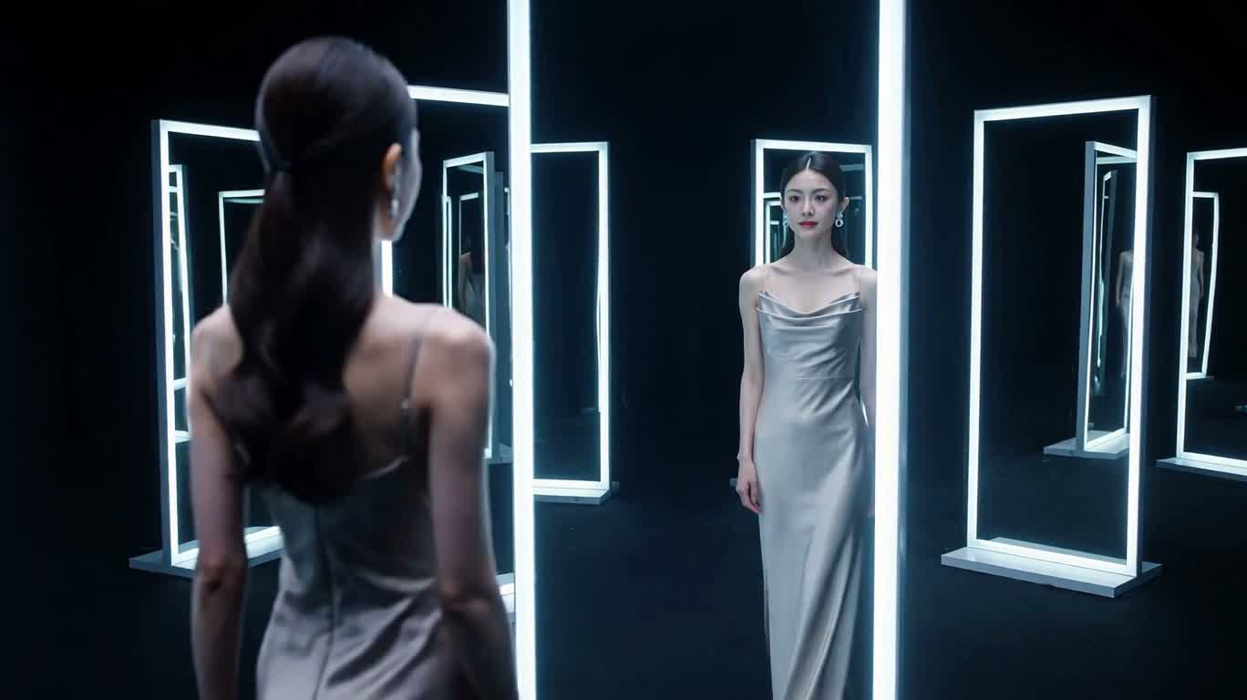镜中幻变：未来时尚之境 — AI video creation