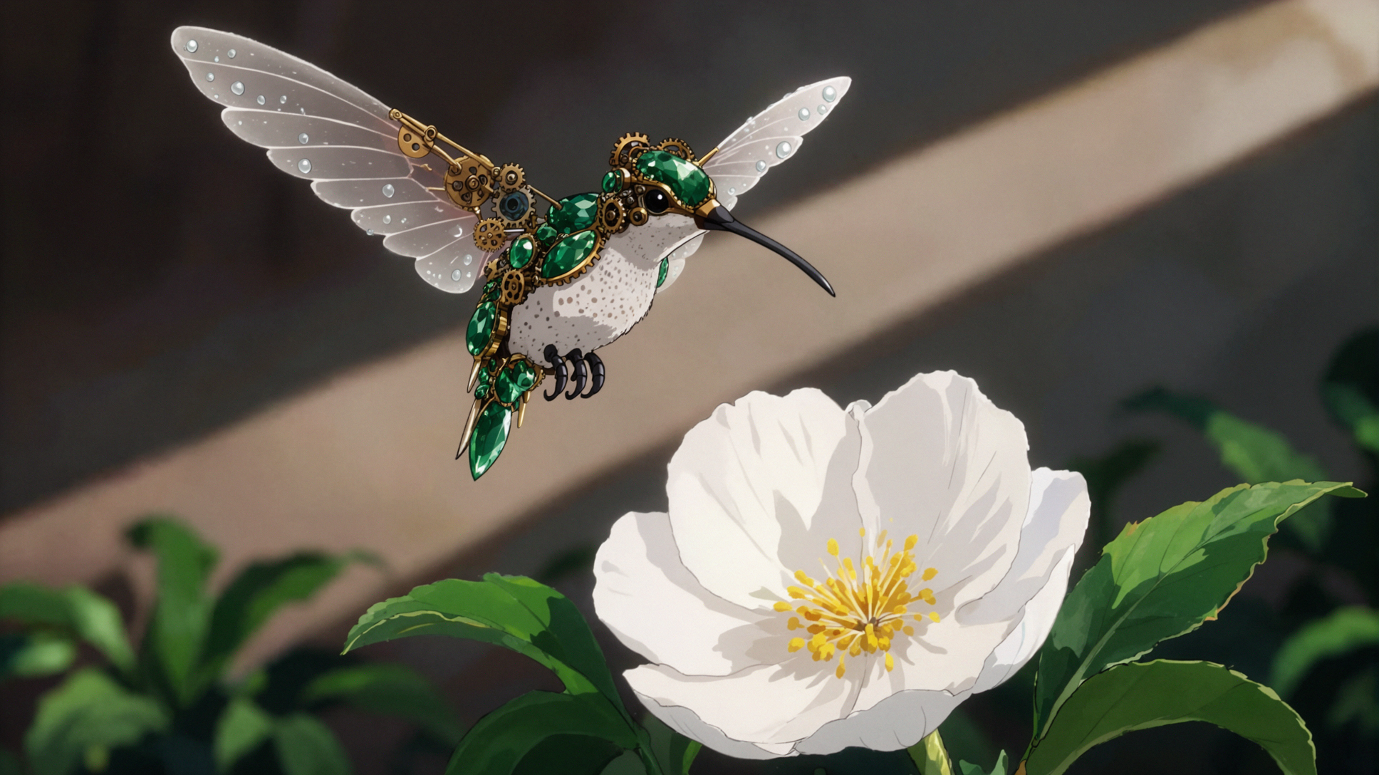 ハチドリロボット・アニメ調セルシェーディング — AI image creation