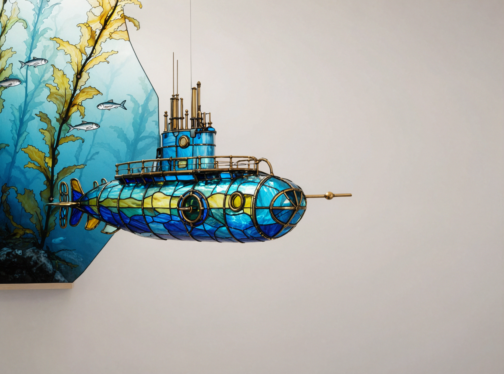Sous-marin en vitrail · Vitrail