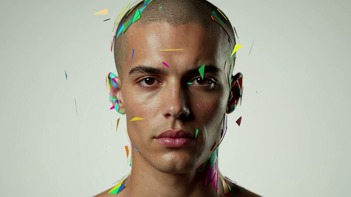 Neon Spiral Face