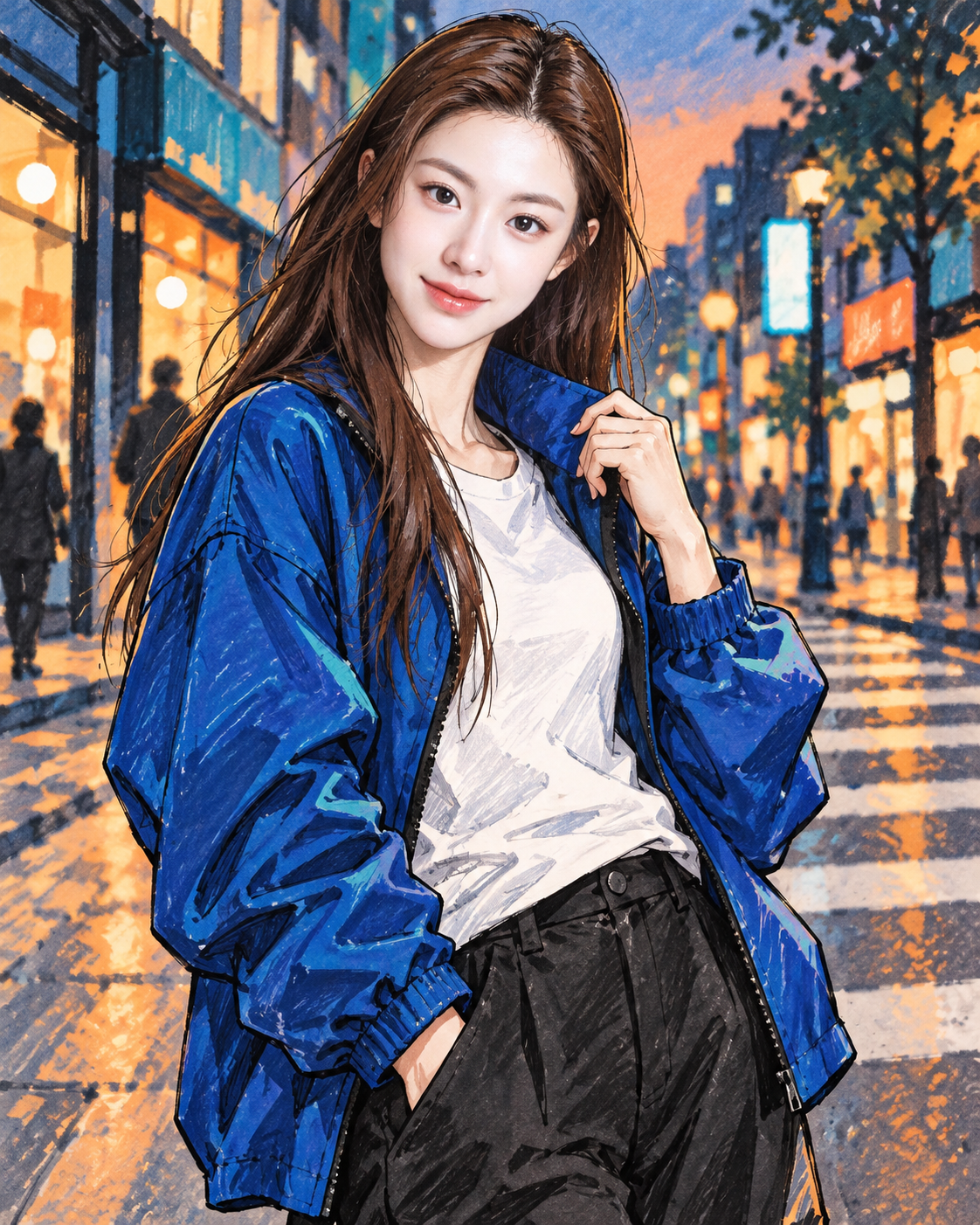 极具张力的都市街头潮流人物漫画 — AI image creation