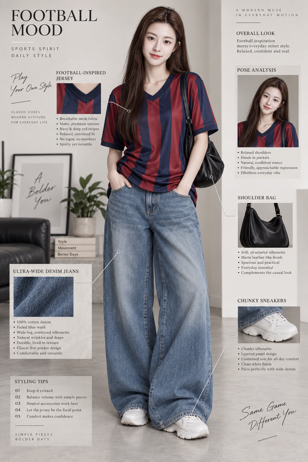 足球休闲街头风成年人物服装蓝图 — AI image creation