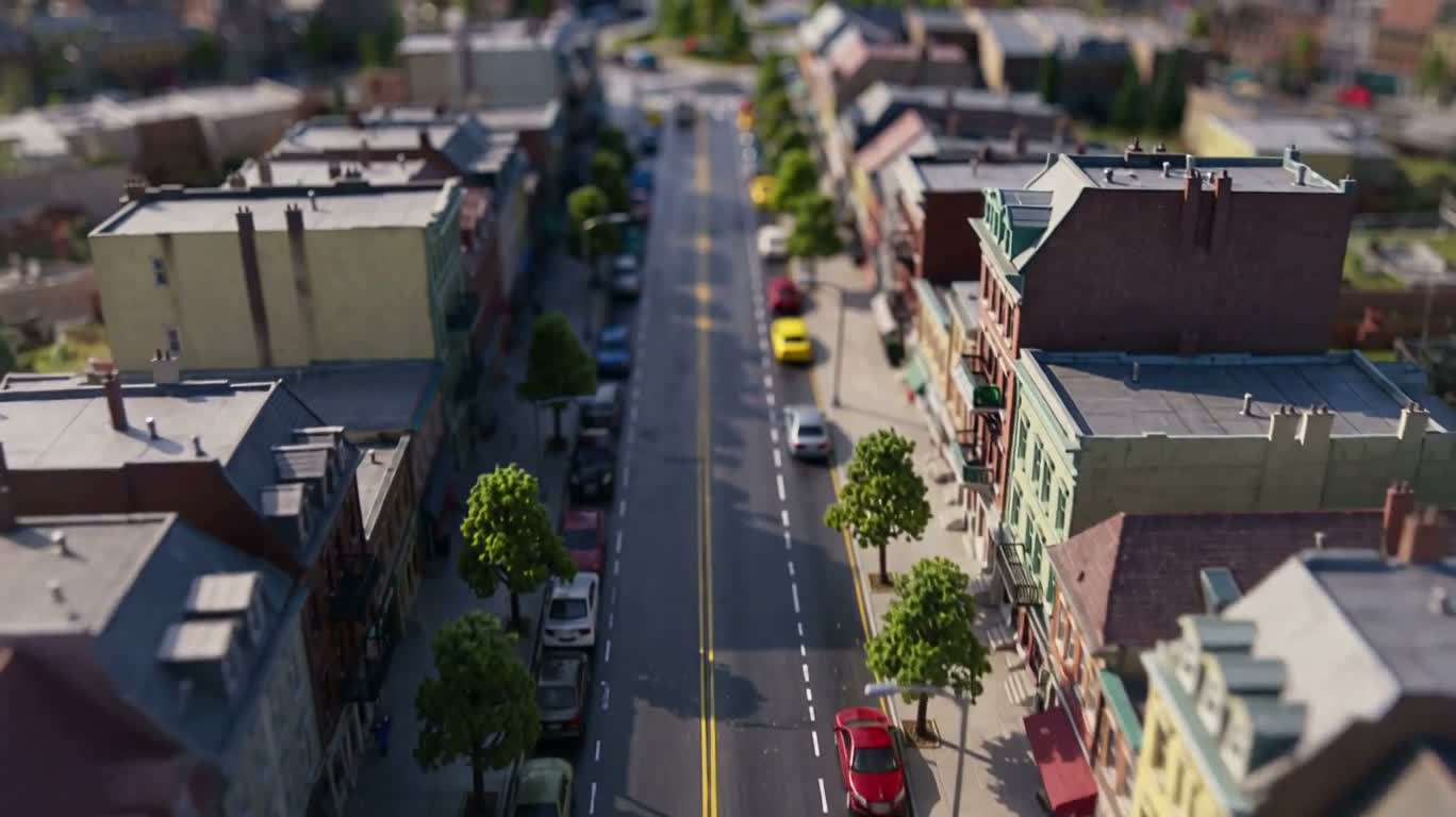 微缩都市的镜头推进 — AI video creation