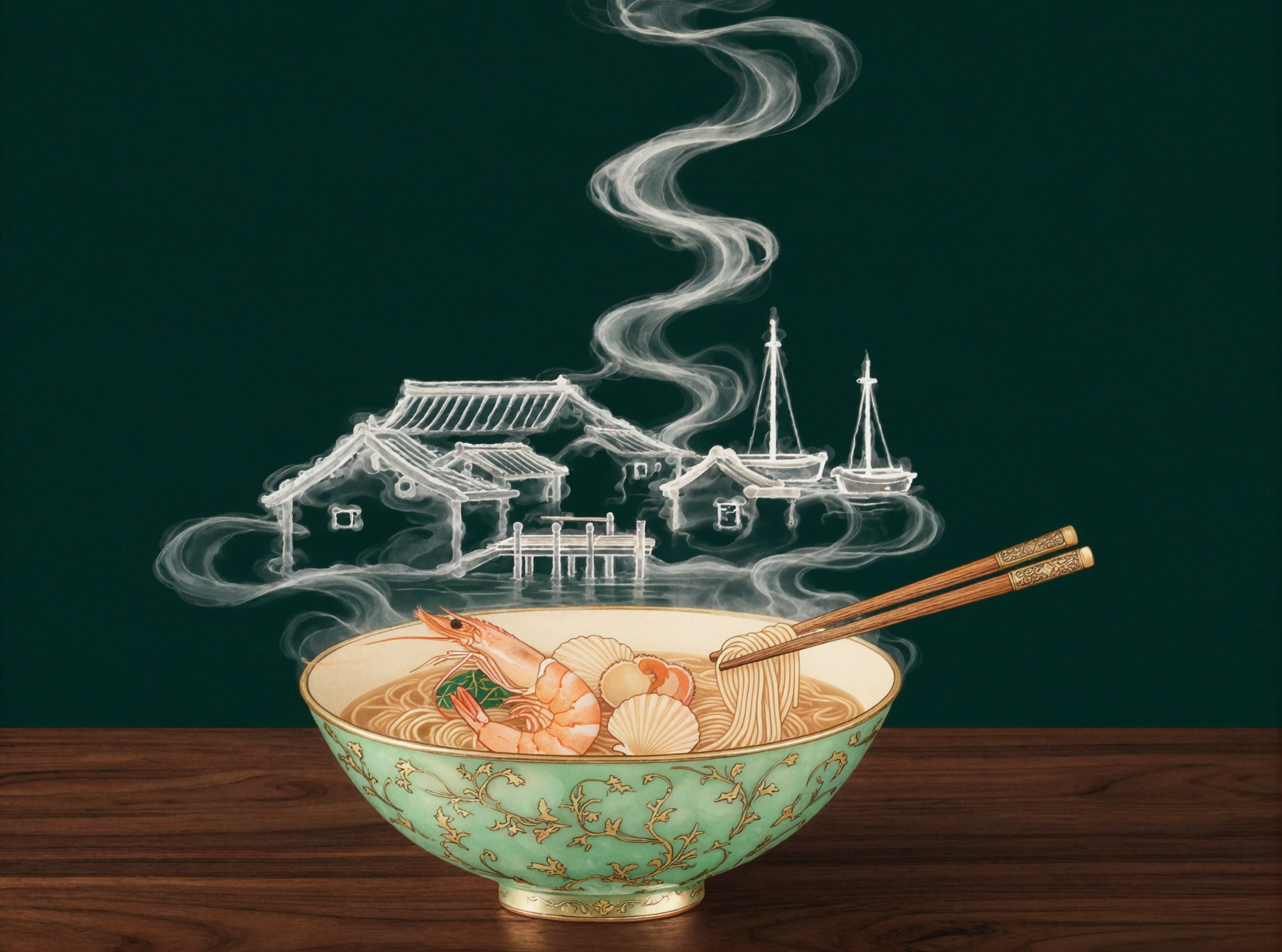 蒸し海鮮麺 · アール・ヌーヴォー — AI image creation