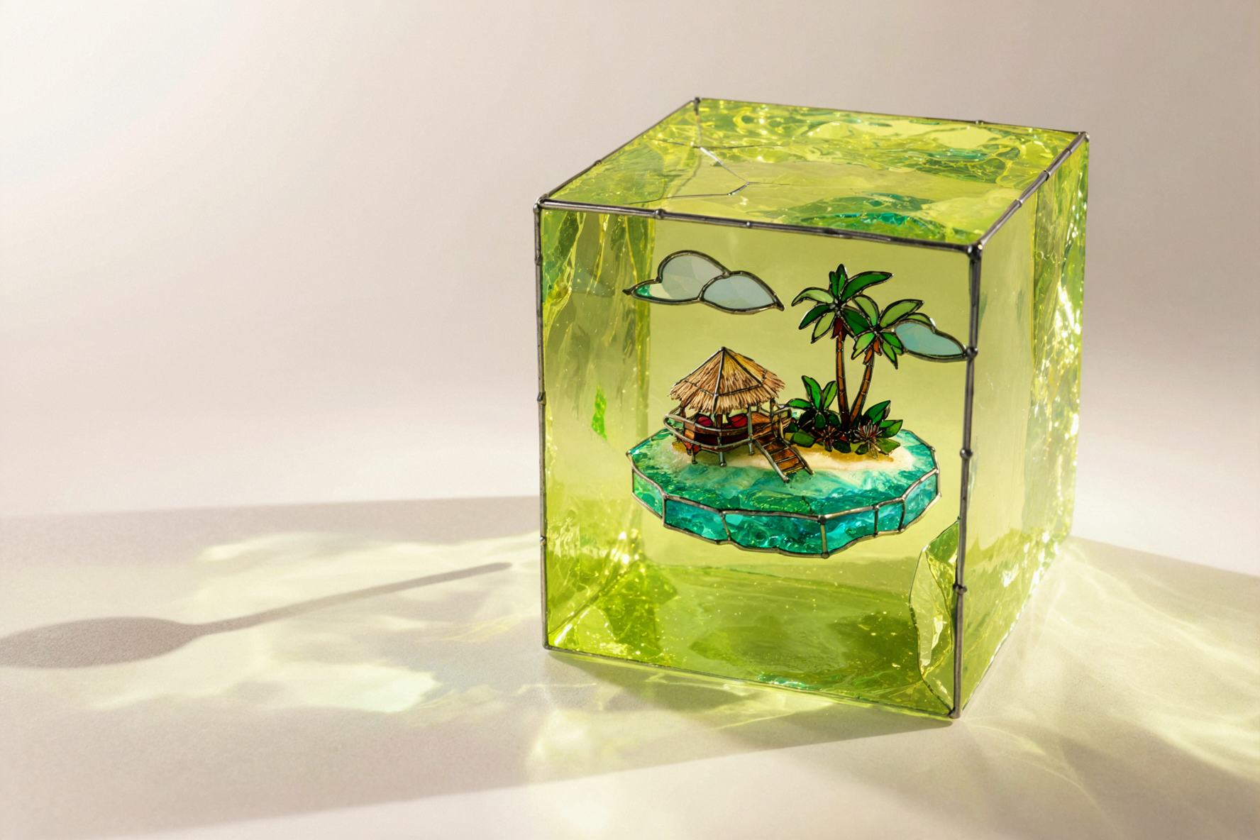 Île de gelée · Vitrail — AI image creation