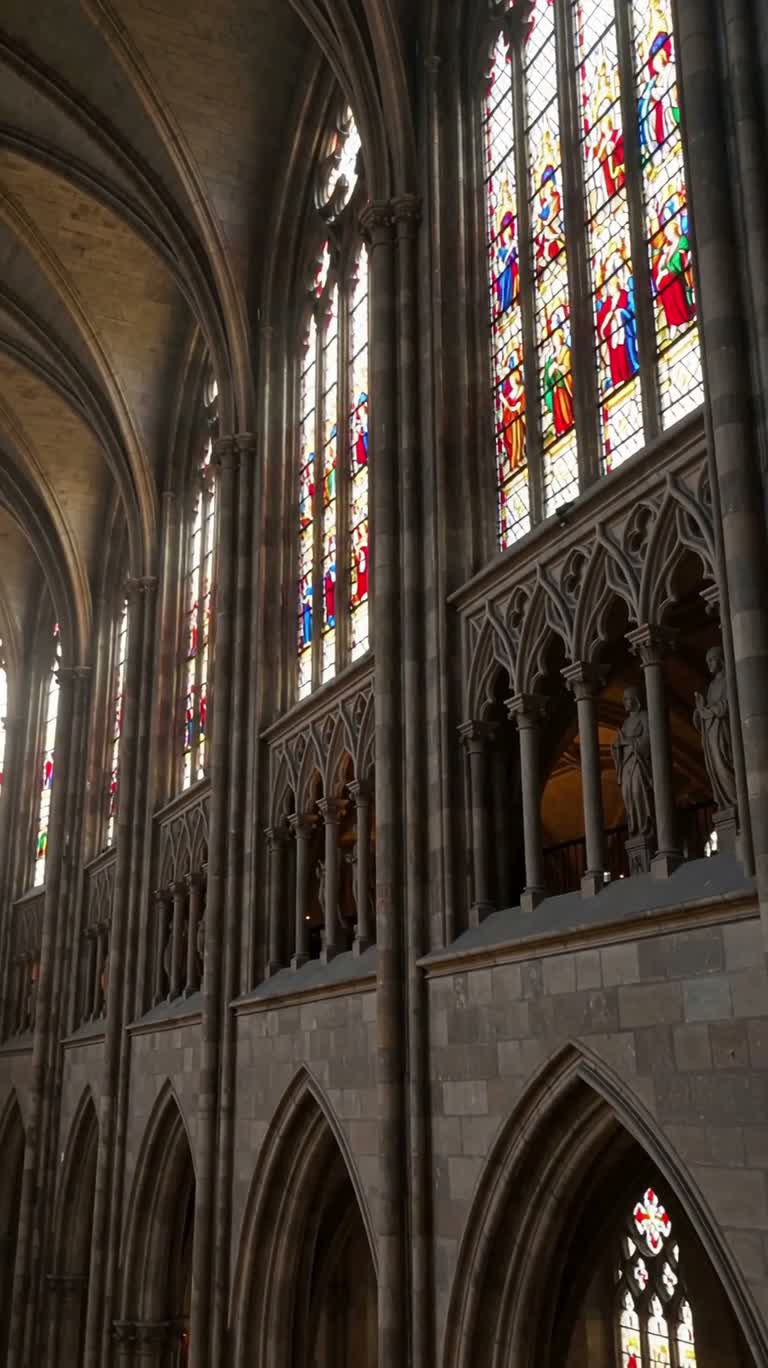Gothic Cathedral Illuminated by Stained Glass — AI video creation