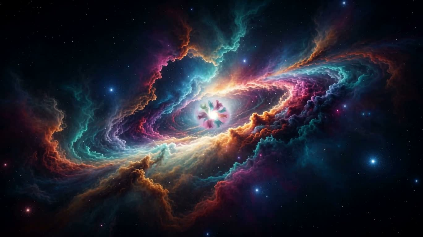 カラフルな星雲の布の爆発