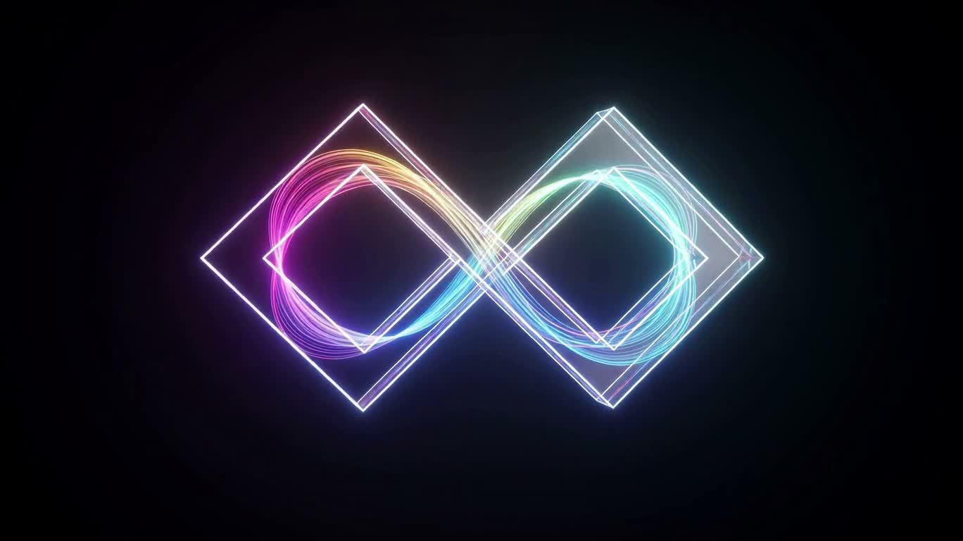 Neon Infinite Diamond Logo — AI video creation