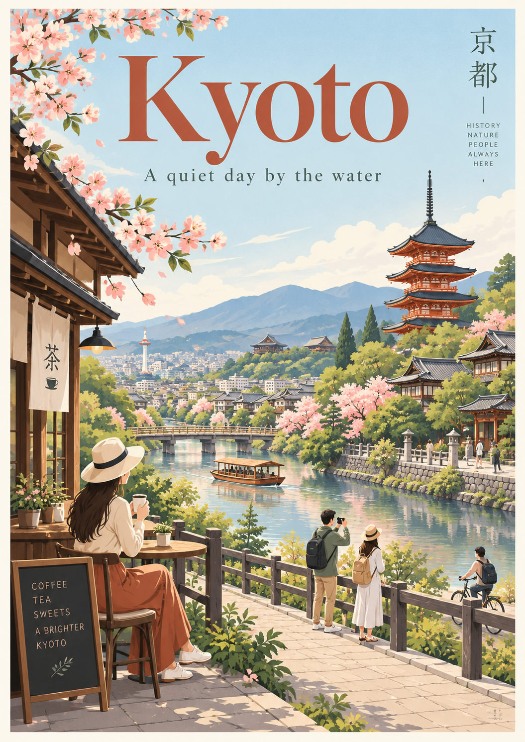 极简主义旅游海报插画日系矢量风 — AI image creation