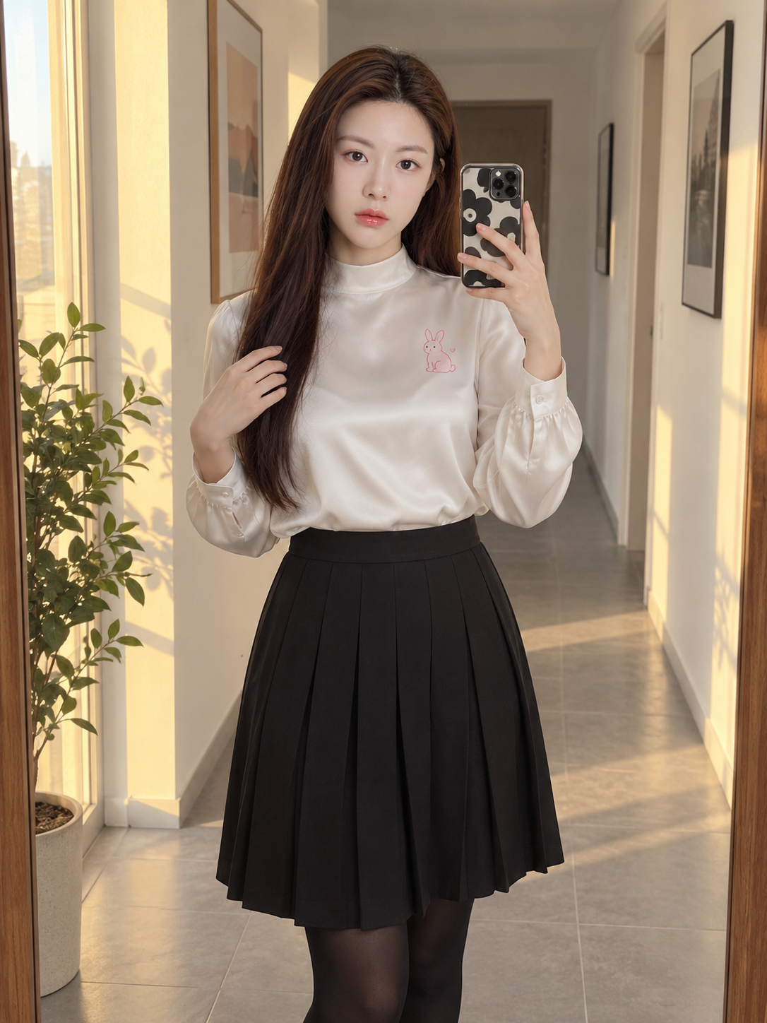 缎面粉色卡通少女写真