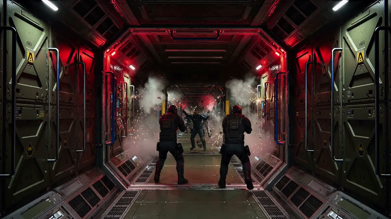零重力监狱走廊突围 — AI video creation