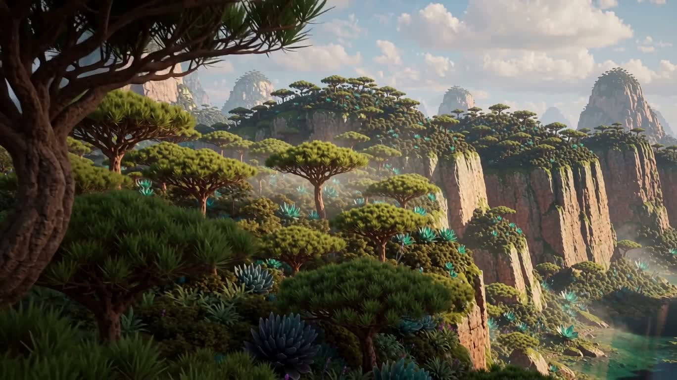 Alien Sanctuary: Emerald Waters and Strange Flora