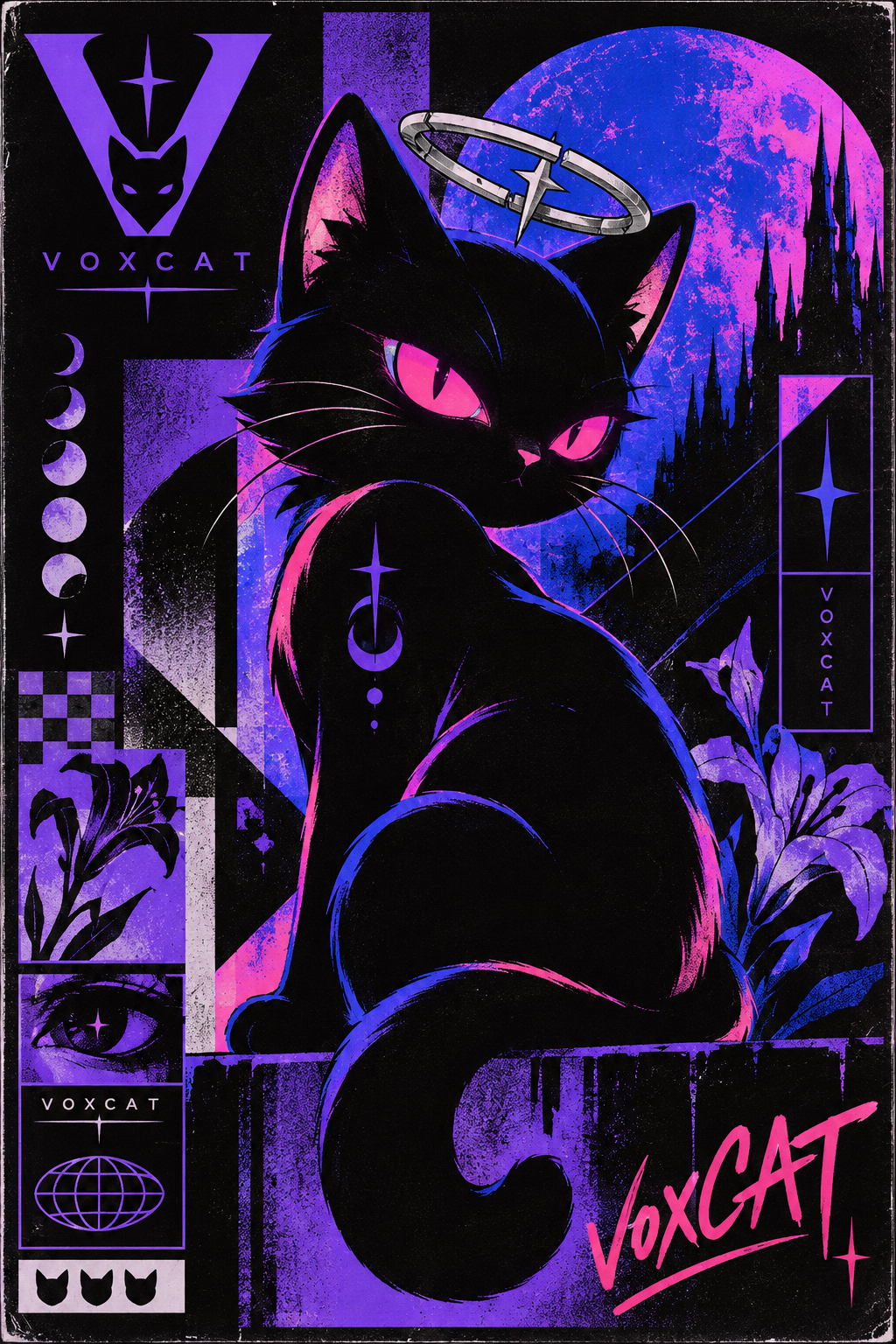 VOXCAT ネオゴシックポップコラージュキャラポスター