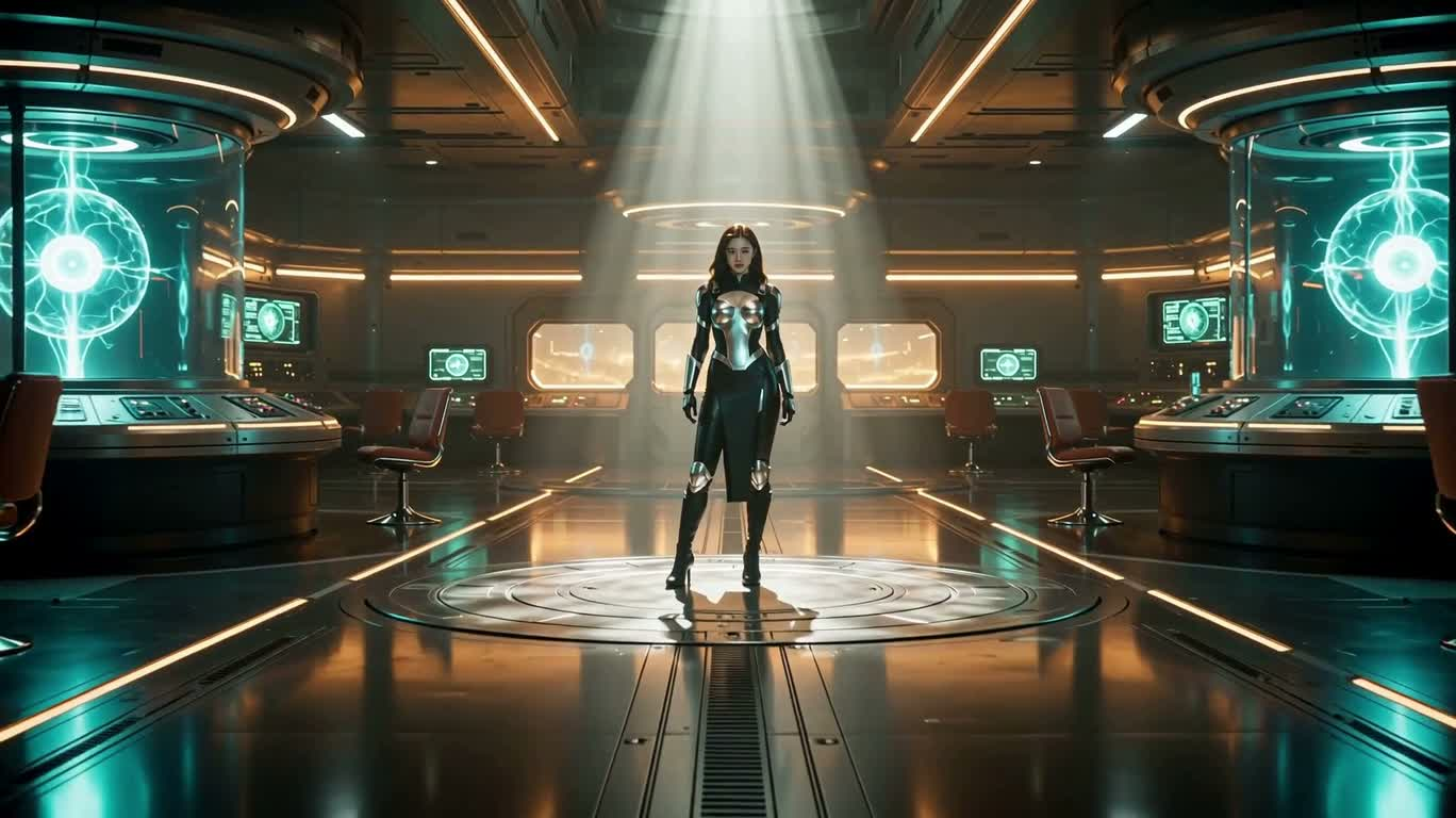 Atompunk Neon Woman Explorer — AI video creation