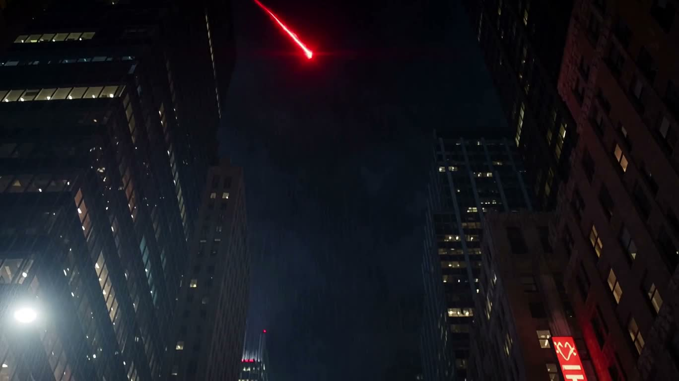Descente écarlate : nuit de pluie néon — AI video creation