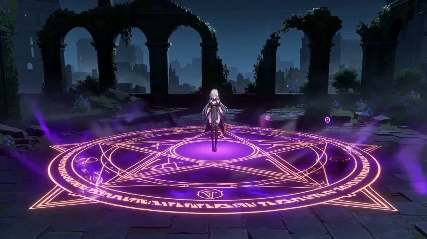 紫绿魔法决战 — AI video creation