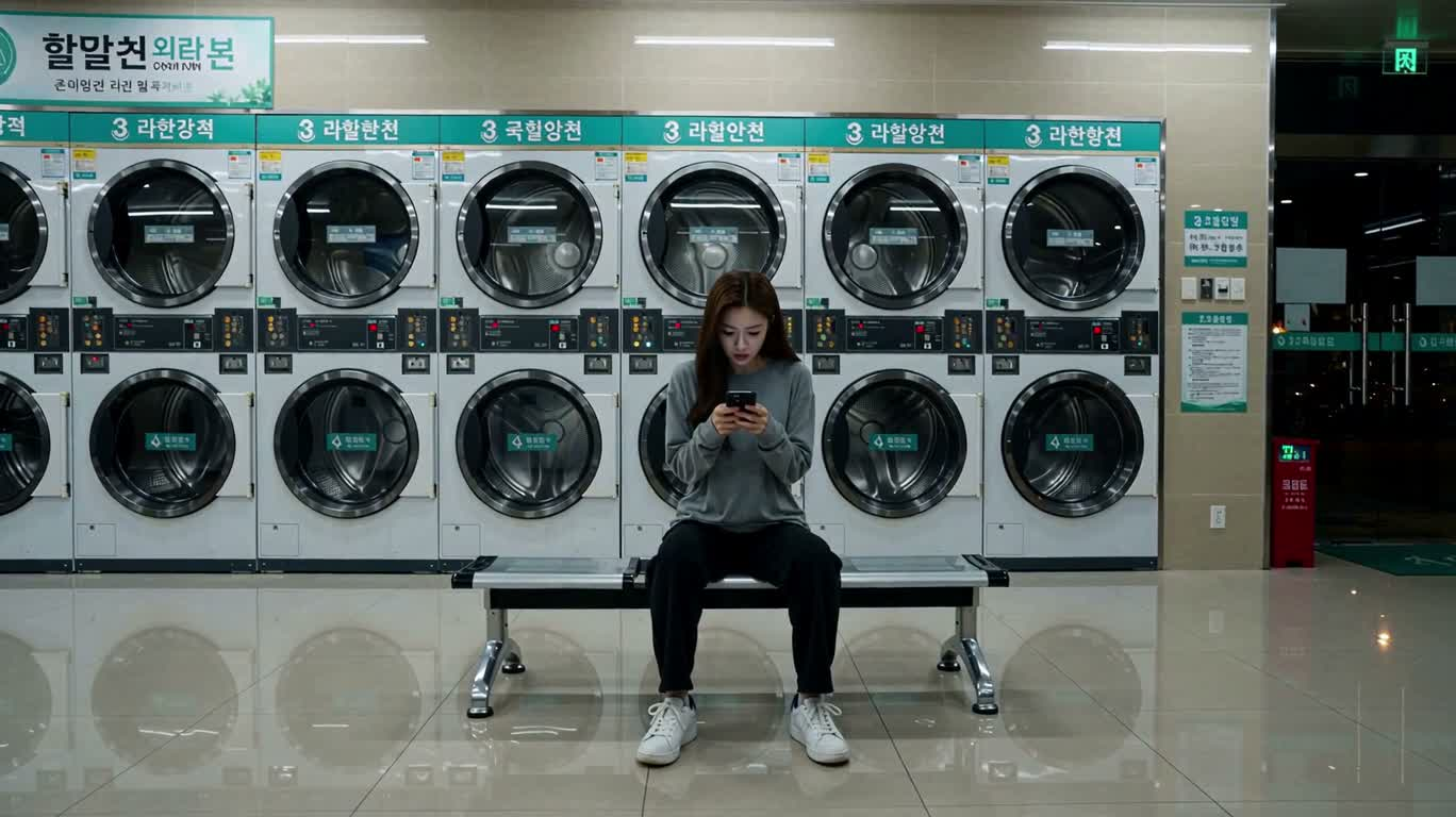 洗衣店里的绿色怪物突袭 — AI video creation