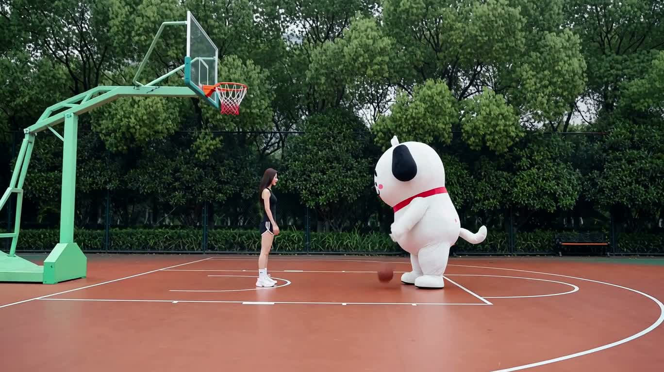 球场上的吉祥物对决 — AI video creation