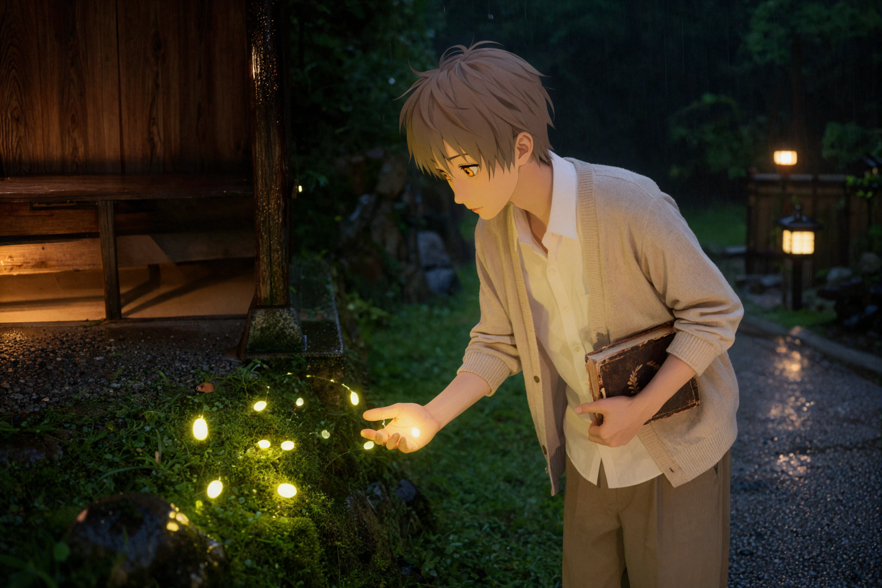 夏目贵志 · 萤火引路 · 镜面叙事 — AI image creation