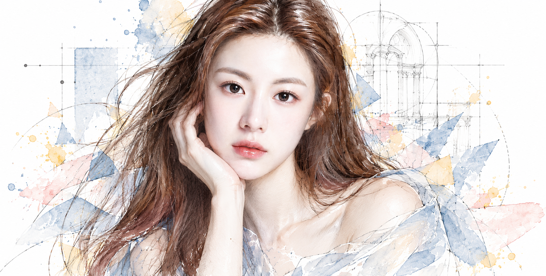 瓷肌水彩插画