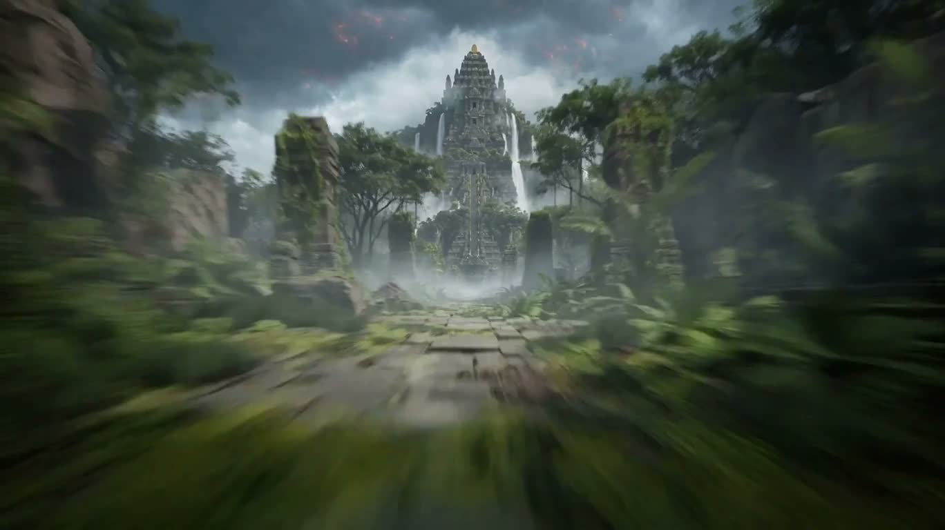 丛林神殿极速穿越 — AI video creation