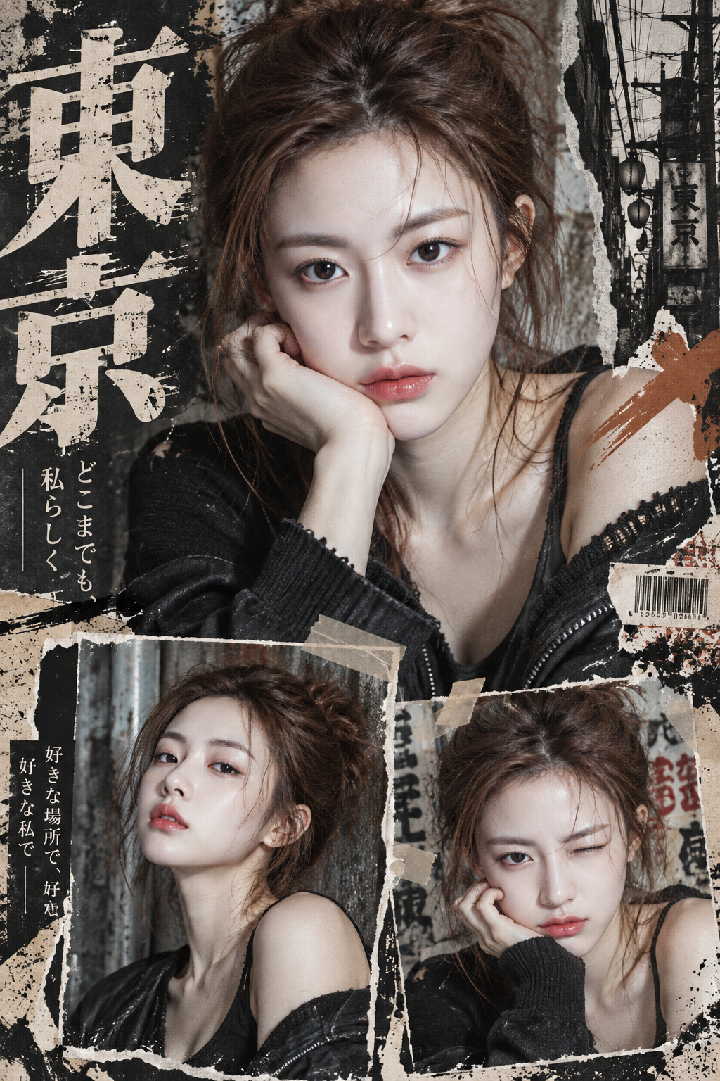 Y2K日系街头时尚杂志拼贴海报 — AI image creation