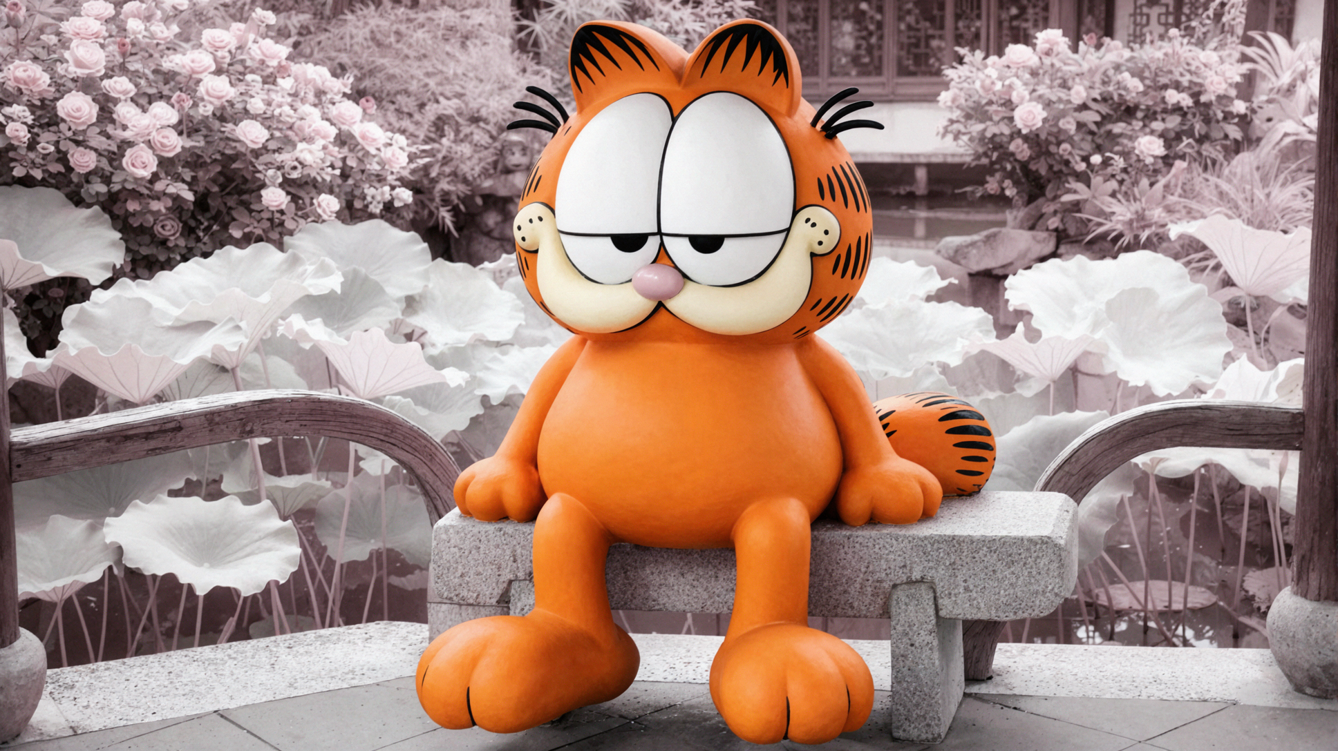 加菲猫 · 红外假色 — AI image creation