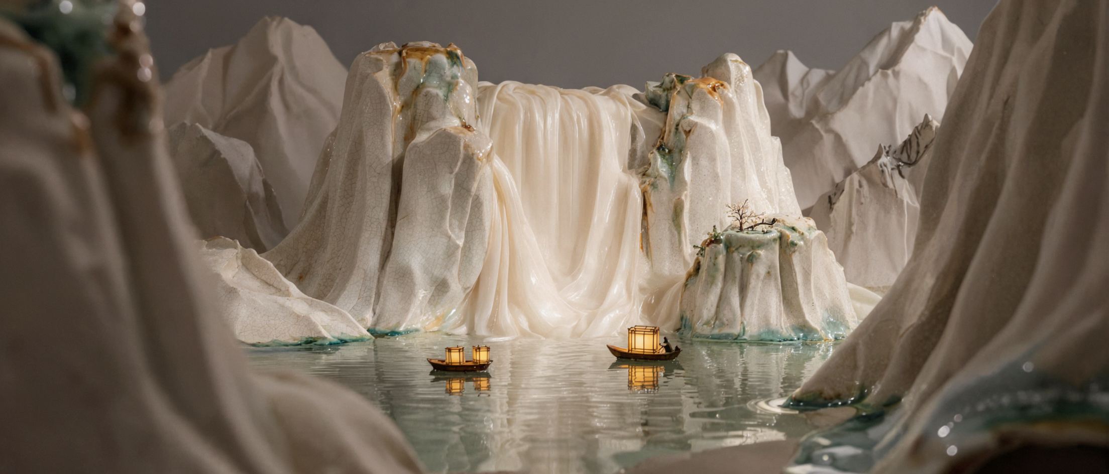 Silk Waterfall · Ceramic Glaze — AI image creation