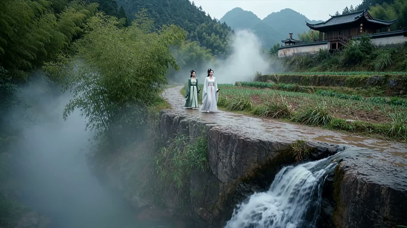 雾峡舂米声
