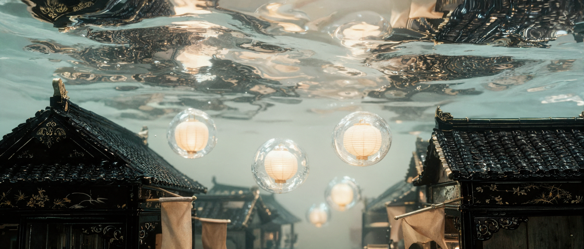 ランタンの水中街 · 夢幻のソフトフォーカス — AI image creation