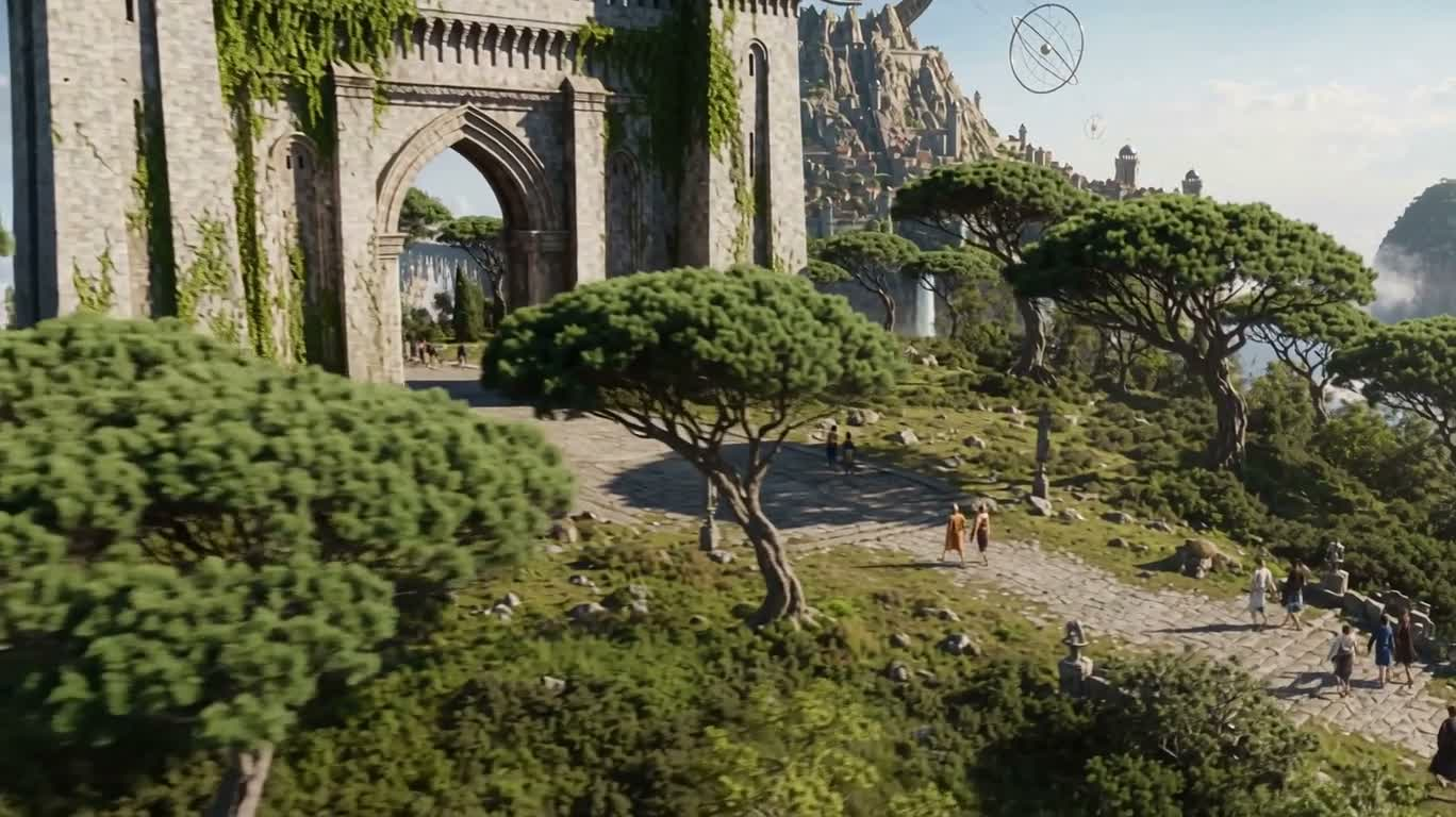 Cité flottante au-dessus de la mer de nuages — AI video creation