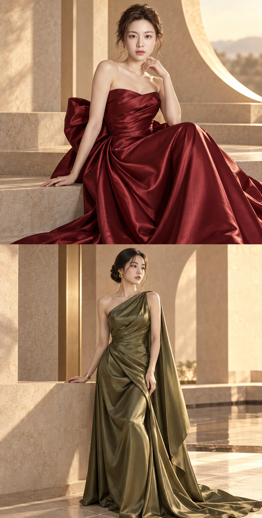 Fictional Couture Editorial with Two Adult Models — AI image creation