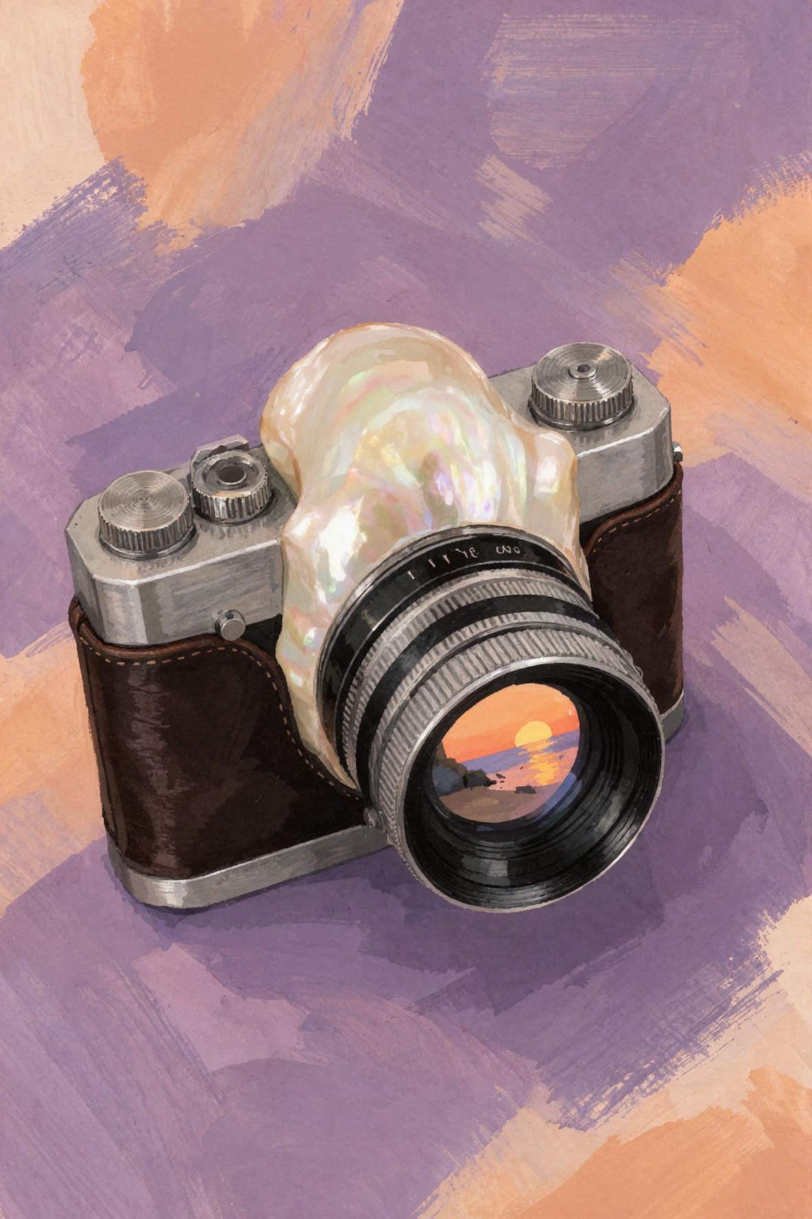 조개 카메라 · 그림책 임파스토 — AI image creation
