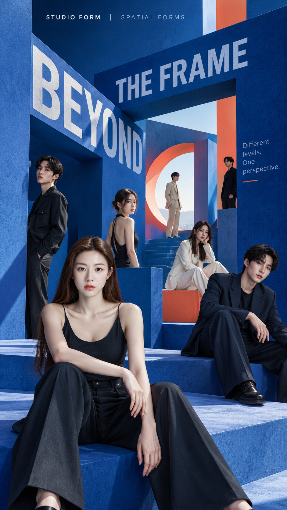 Deep Perspective Multi-Person Fashion Culture Poster Template
