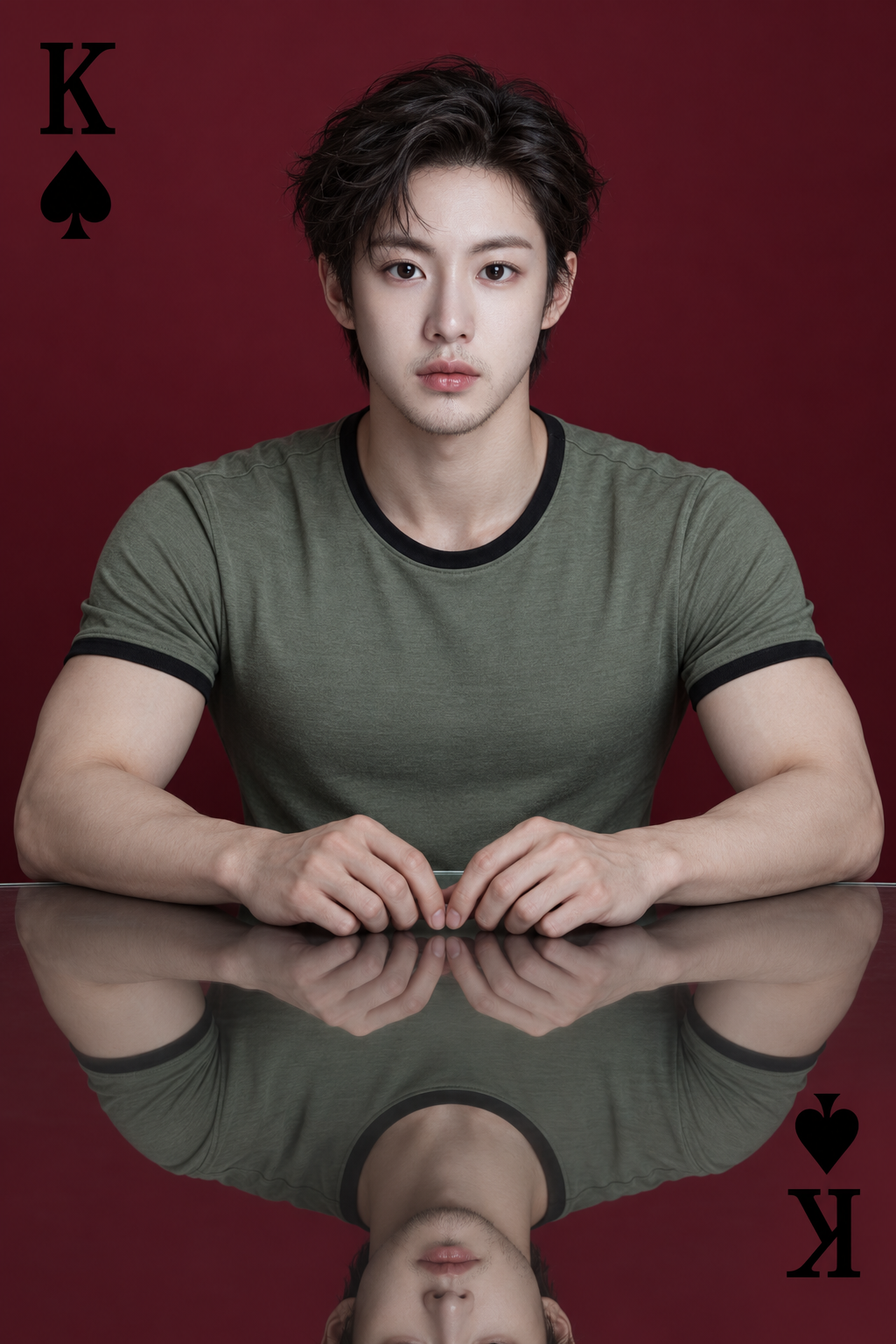 스페이드 킹의 거울 대칭 초상화