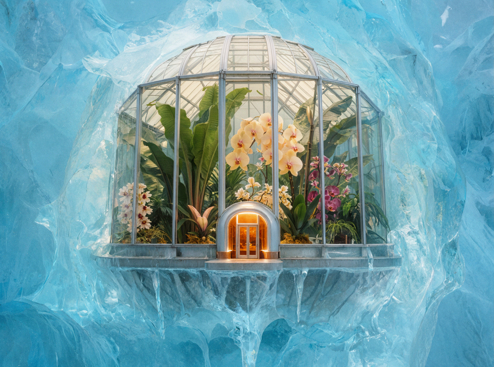 Serre glaciaire · Rétro spatial — AI image creation